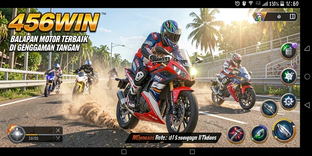 Tampilan grafik memukau dari gameplay balapan motor.