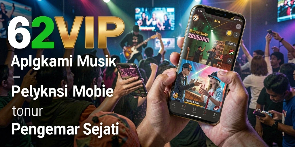 Tampilan gameplay 62VIP menampilkan antarmuka aplikasi musik yang menarik.