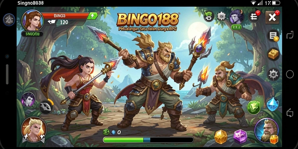 Screenshot BINGO188 menampilkan aksi petualangan RPG yang mendebarkan.