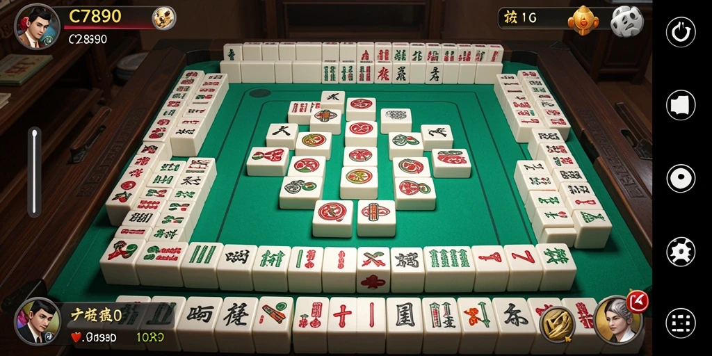 Screenshot utama C7890 menunjukkan pemain beraksi dalam permainan Mahjong yang seru.