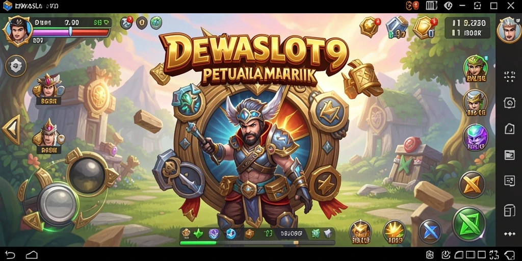 Screenshot gameplay seru dari DEWASLOT99 yang menunjukkan pertarungan epik RPG.