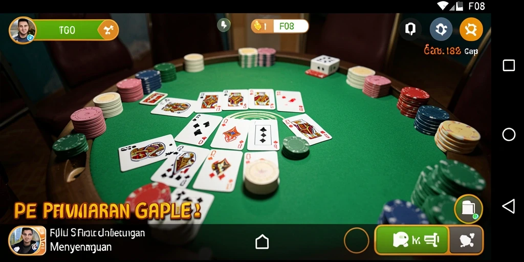 Screenshot gameplay F08 dengan tampilan papan Gaple.