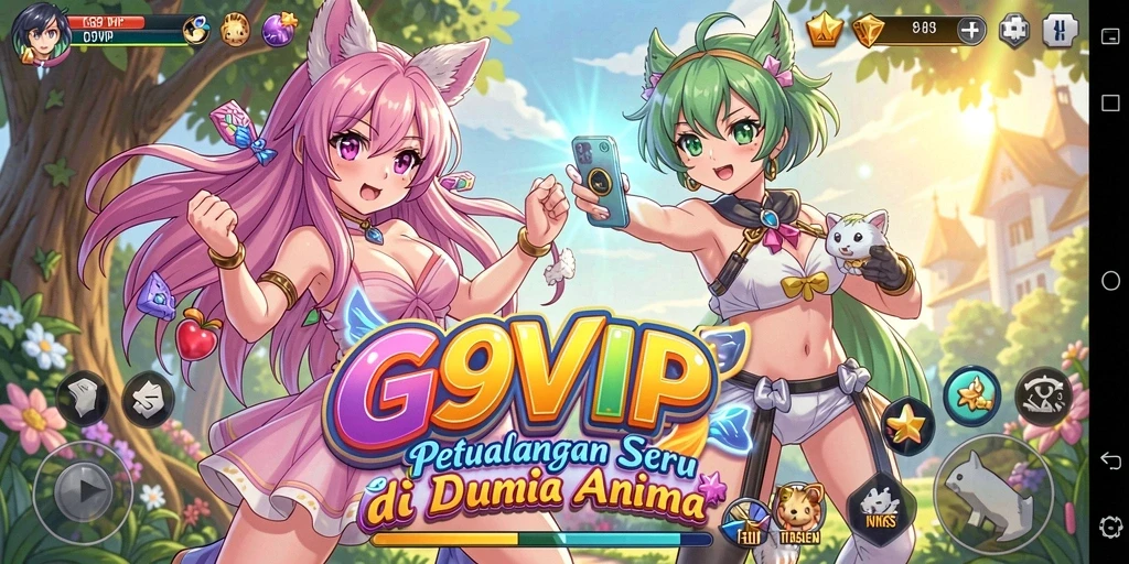 Screenshot utama G9VIP menampilkan aksi karakter dalam pertempuran seru.