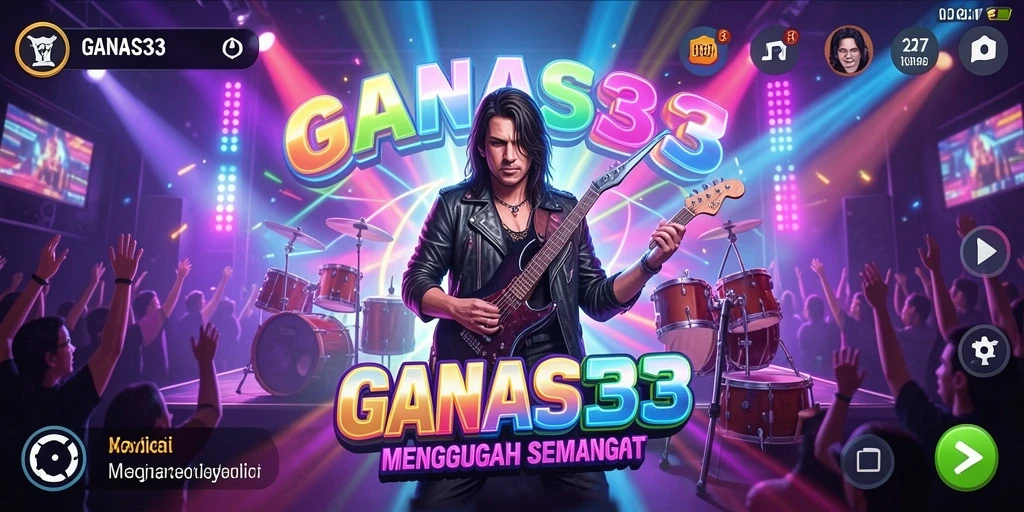 Tampilan gameplay GANAS33 menampilkan interaksi seru dengan musik.