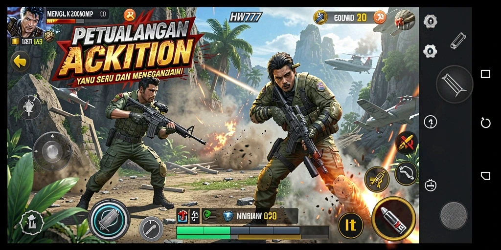 Tampilan gameplay HW777 yang penuh aksi dan ketegangan.