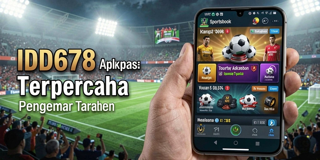 Screenshot ID678 menampilkan tampilan antarmuka aplikasi Sportsbook yang menarik.