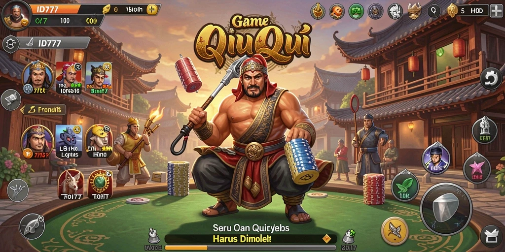 Screenshot gameplay ID777 yang mendebarkan di tengah pertandingan QiuQiu.