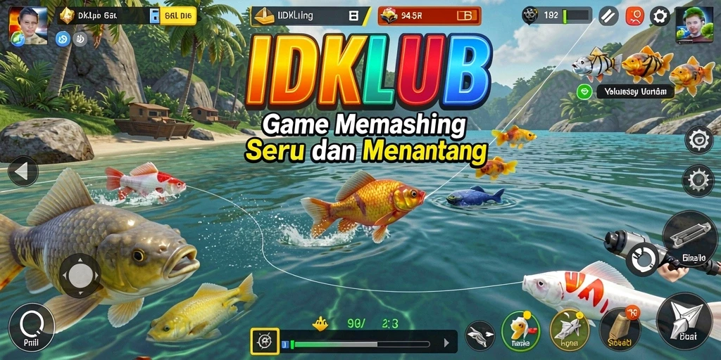 Tampilan gameplay memancing yang seru dan mendebarkan di IDKLUB.