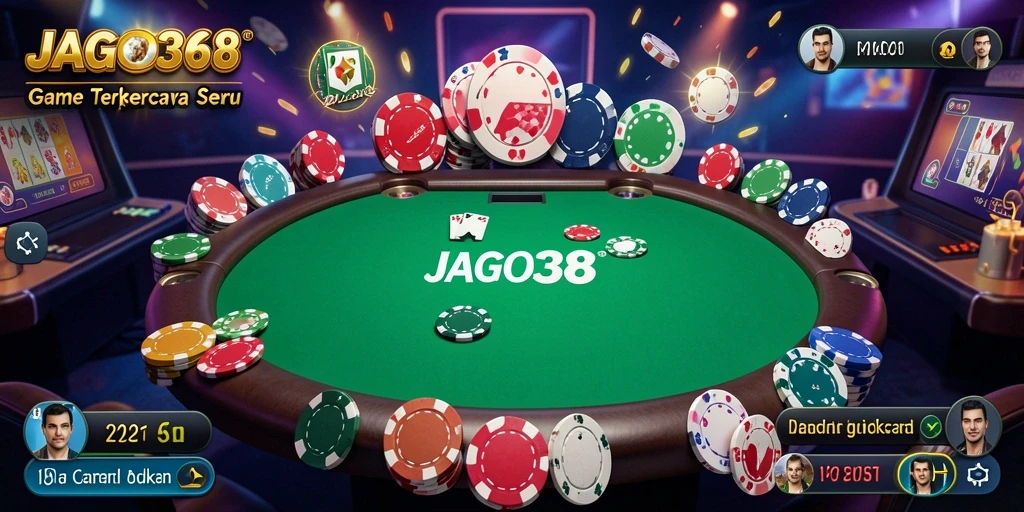 Screenshot gameplay JAGO368 menampilkan aksi seru di meja poker.