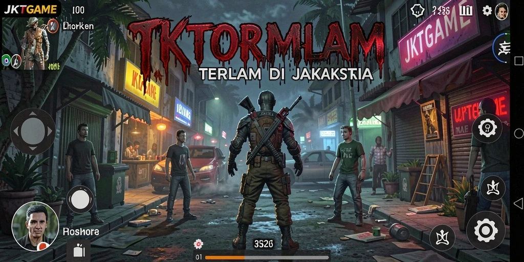 Tampilan gameplay JKTGAME yang mencekam dan menyeramkan.