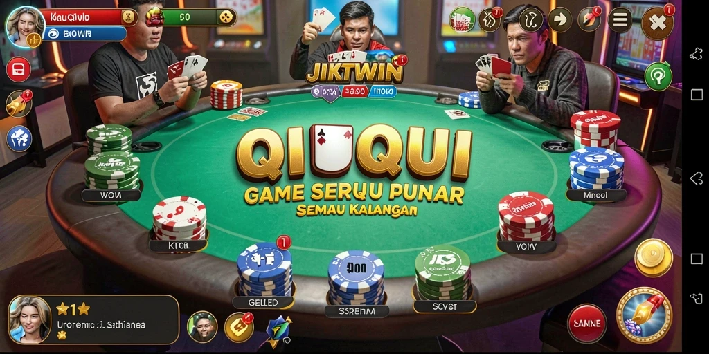 Tampilan gameplay seru dari JKTWIN, permainan QiuQiu yang menarik.