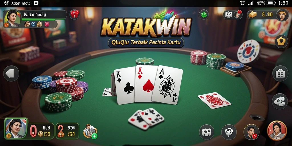 Tampilan gameplay seru KATAKWIN dengan kartu QiuQiu.