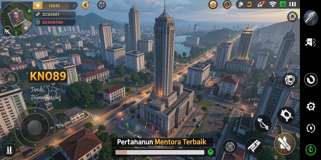 Tangkapan layar gameplay KNO89 yang menampilkan strategi Tower Defense yang mendebarkan.