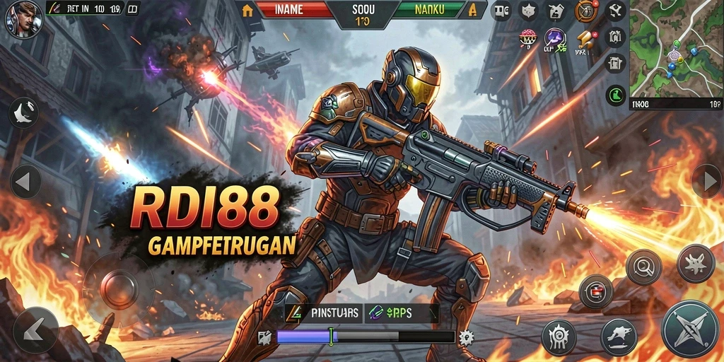 Tampilan menarik dari gameplay RDI88 yang penuh aksi TPS.