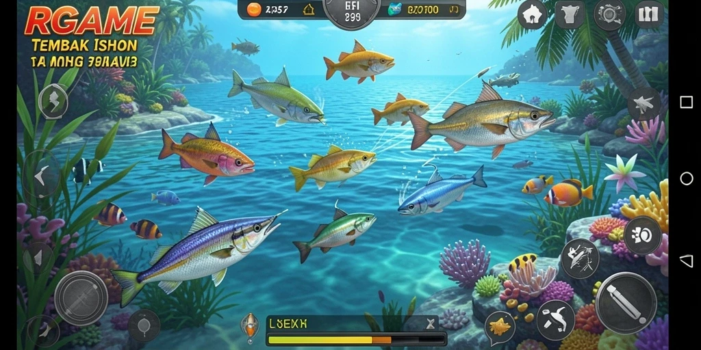 Tangkapan layar RPGAME menunjukkan tampilan aksi menembak ikan yang seru.
