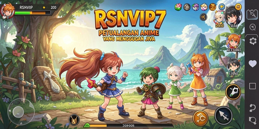 Tampilan gameplay menakjubkan dalam RSNVIP7 dengan karakter Anime yang dinamis.