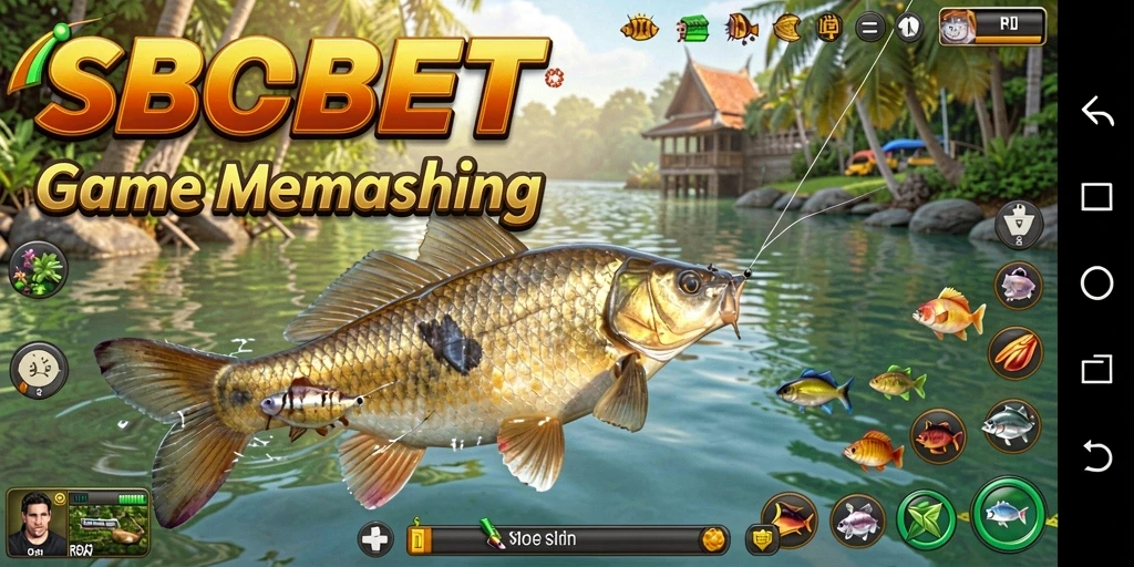 Tampilan gameplay SBOBET dengan aksi memancing yang seru.