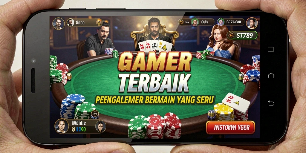 Tampilan gameplay ST789 dengan pemain yang bersaing di meja poker.