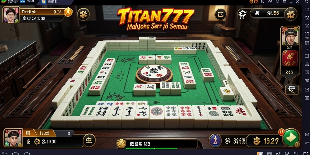 Screenshot utama TITAN777 menampilkan momen intens permainan Mahjong yang seru.